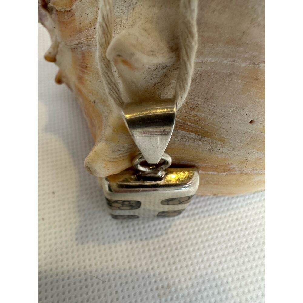 Vintage Sterling Silver 925 Mexican Pendant 1" Boho Western Art to Wear Hippie - Picture 6 of 9
